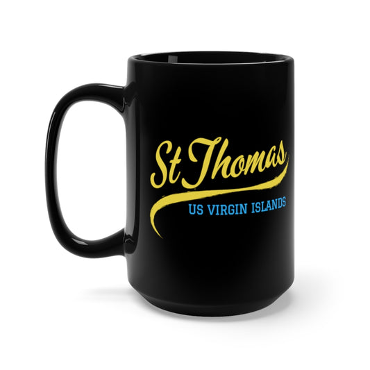 St Thomas Black Mug 15oz